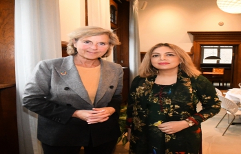 Ambassador Pooja Kapur interacted with Ms. Connie Hedegaard, former European Commissioner for Climate and former Minister for Environment and Minister for Climate and Energy of Denmark, on the recently held COP 26.